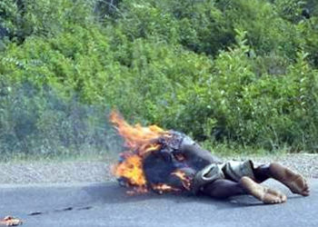 2 suspected robbers burnt to ashes in Nansana