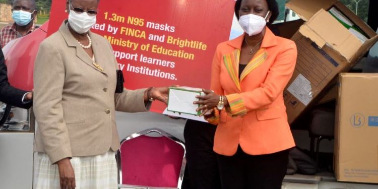 Education Minister receives 1.3M masks donation from FINCA Uganda