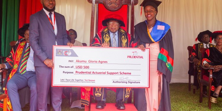 Prudential Uganda Awards the Top Five Students of Actuarial Science at the Makerere University 73rd Graduation