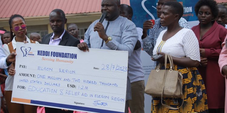 Philanthropist Keddi Steven promises $1.5 million for Education and relief during disasters in Elgon region
